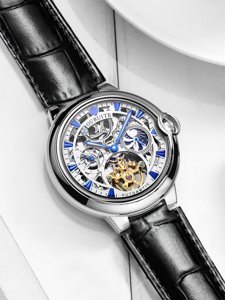 Montre mécanique étanche à cadran ajouré élégante pour homme, 43 mm - IVOIRART.COM