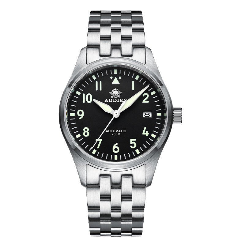 Montre Mécanique Homme Commando Pilote Suisse Acier Inoxydable 39 mm - IVOIRART.COM