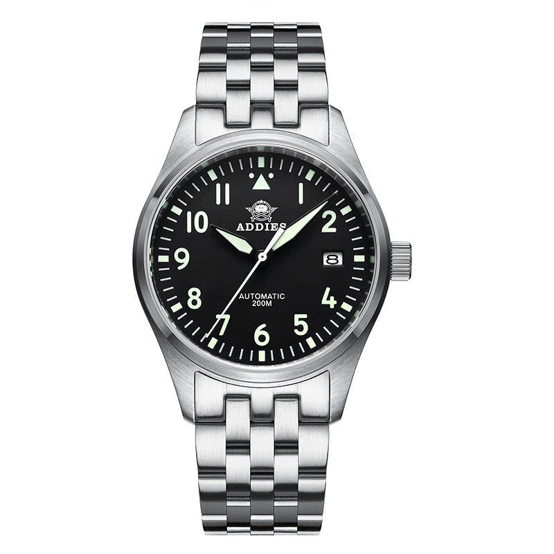 Montre Mécanique Homme Commando Pilote Suisse Acier Inoxydable 39 mm - IVOIRART.COM
