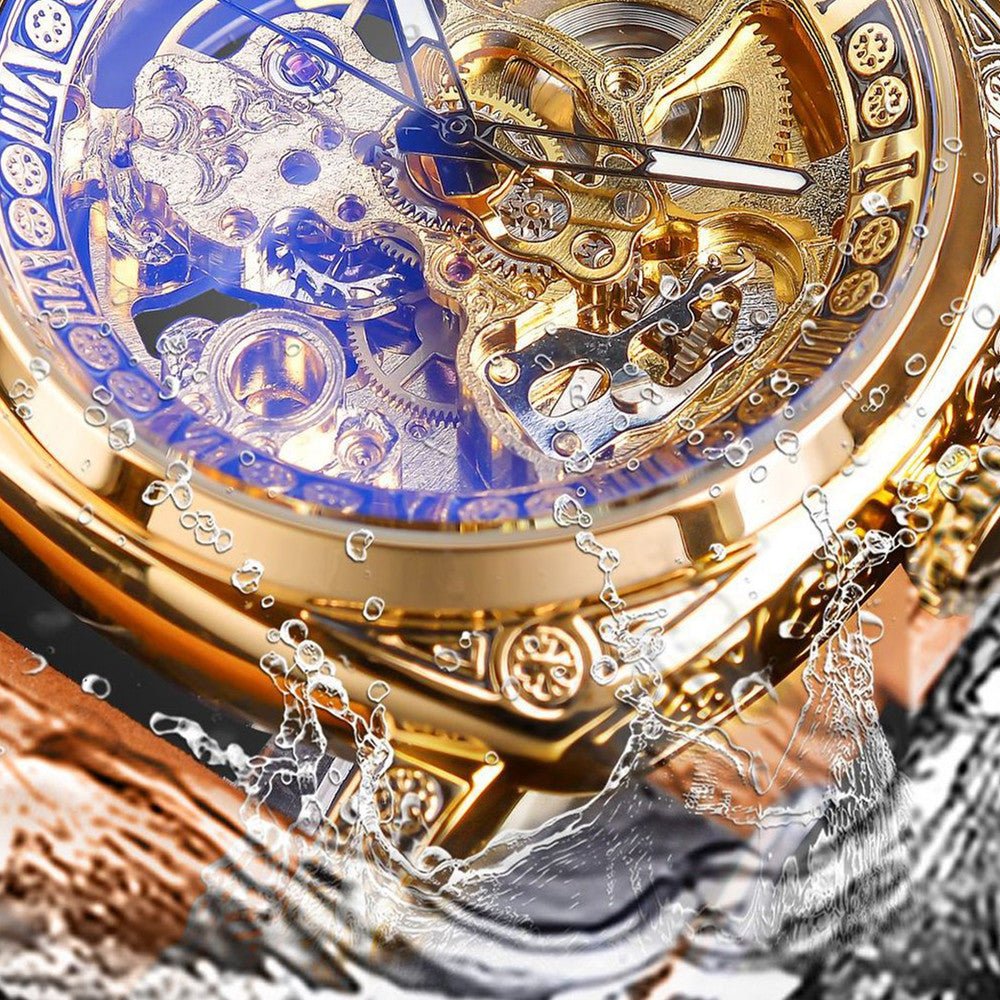 Montre mécanique homme double fond avec mouvement Liaocheng, étanche 10m - IVOIRART.COM