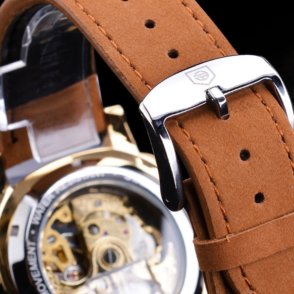 Montre mécanique homme double fond avec mouvement Liaocheng, étanche 10m - IVOIRART.COM