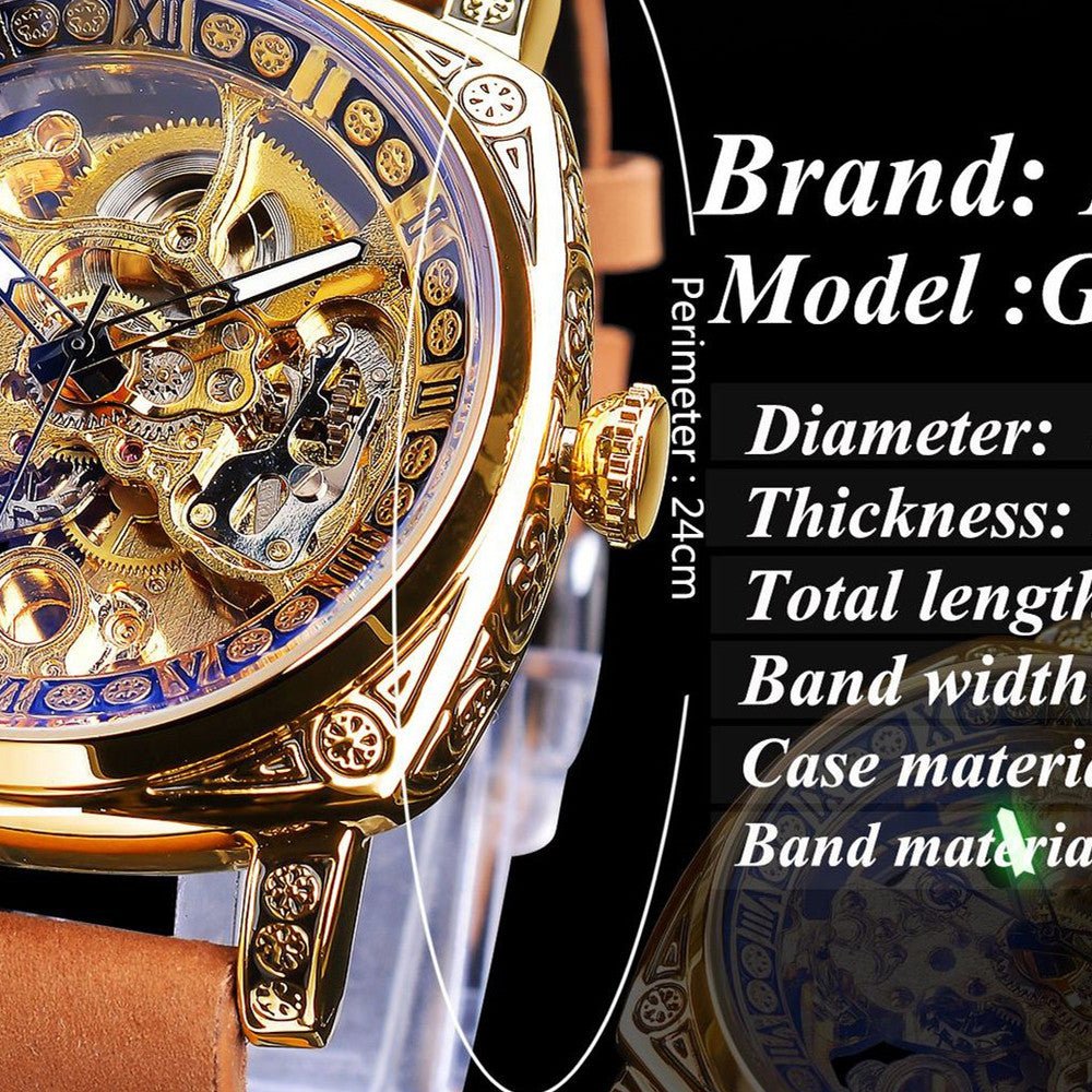 Montre mécanique homme double fond avec mouvement Liaocheng, étanche 10m - IVOIRART.COM