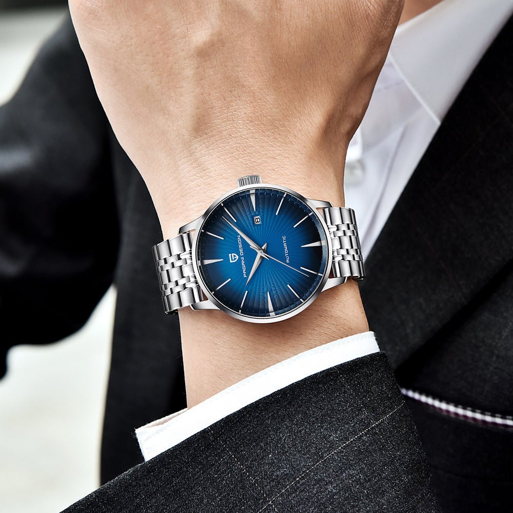 Montre Mécanique Homme Étanche avec Bracelet en Acier Inoxydable Élégant - IVOIRART.COM