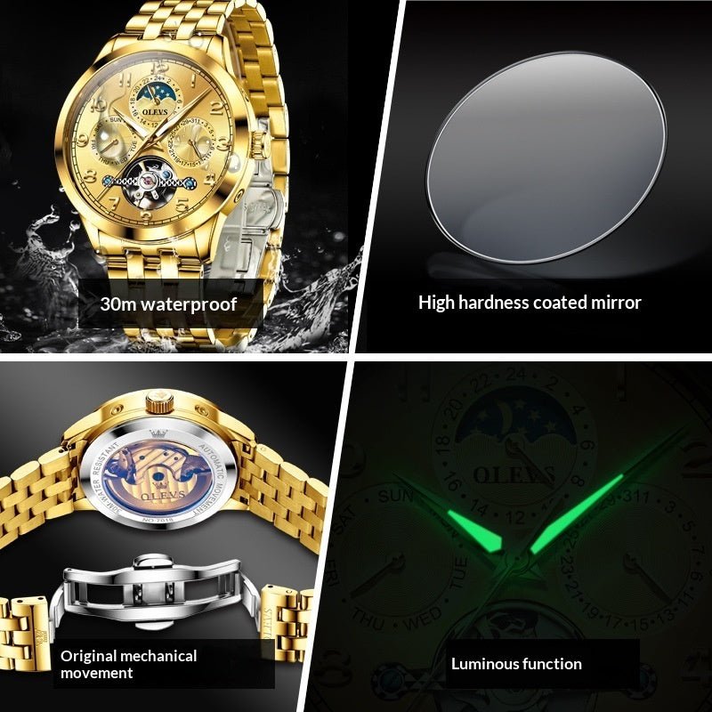 Montre Mécanique Lumineuse Étanche Automatique Homme Style Élégant - IVOIRART.COM