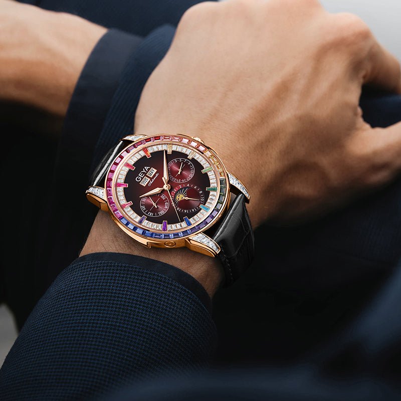 Montre mécanique multifonctionnelle cercle arc - en - ciel entièrement automatique étanche homme - IVOIRART.COM