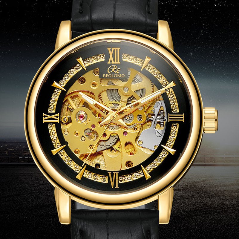 Montre mécanique pour homme à design européen et américain, mode ajourée élégante - IVOIRART.COM