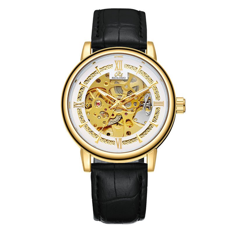 Montre mécanique pour homme à design européen et américain, mode ajourée élégante - IVOIRART.COM
