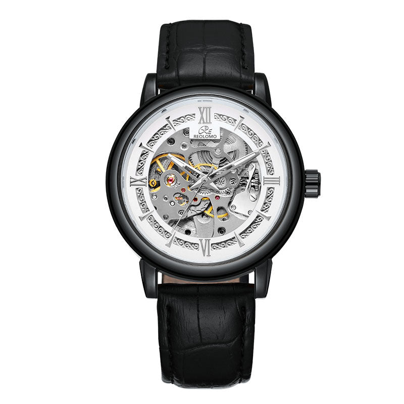 Montre mécanique pour homme à design européen et américain, mode ajourée élégante - IVOIRART.COM