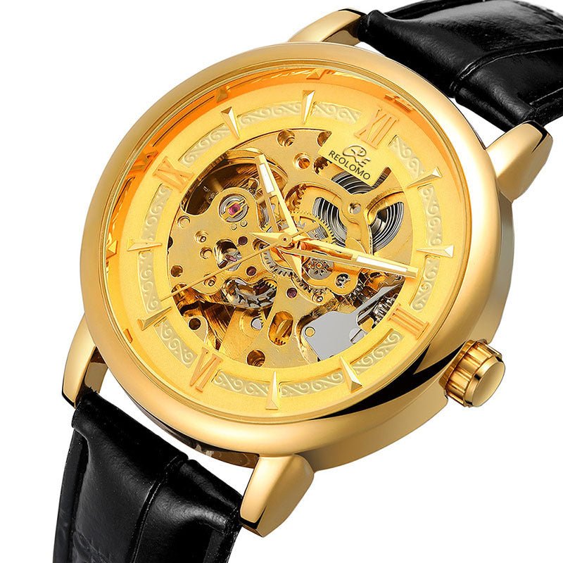 Montre mécanique pour homme à design européen et américain, mode ajourée élégante - IVOIRART.COM