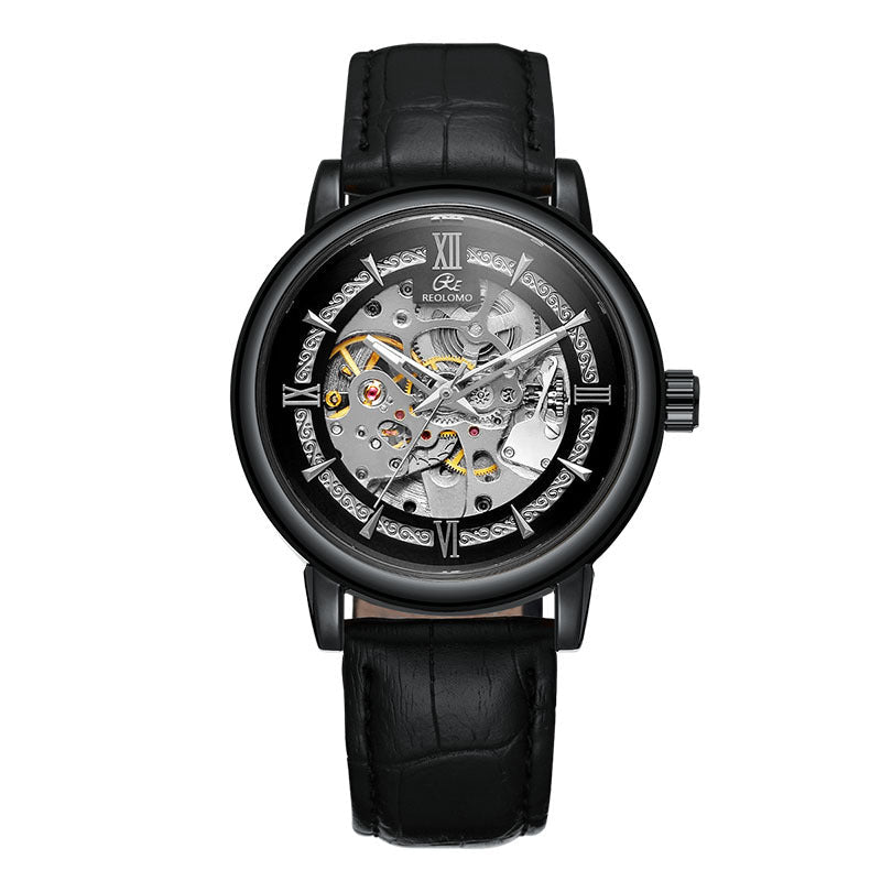 Montre mécanique pour homme à design européen et américain, mode ajourée élégante - IVOIRART.COM