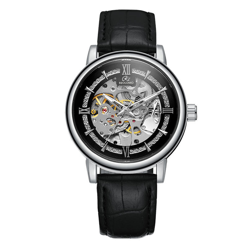 Montre mécanique pour homme à design européen et américain, mode ajourée élégante - IVOIRART.COM
