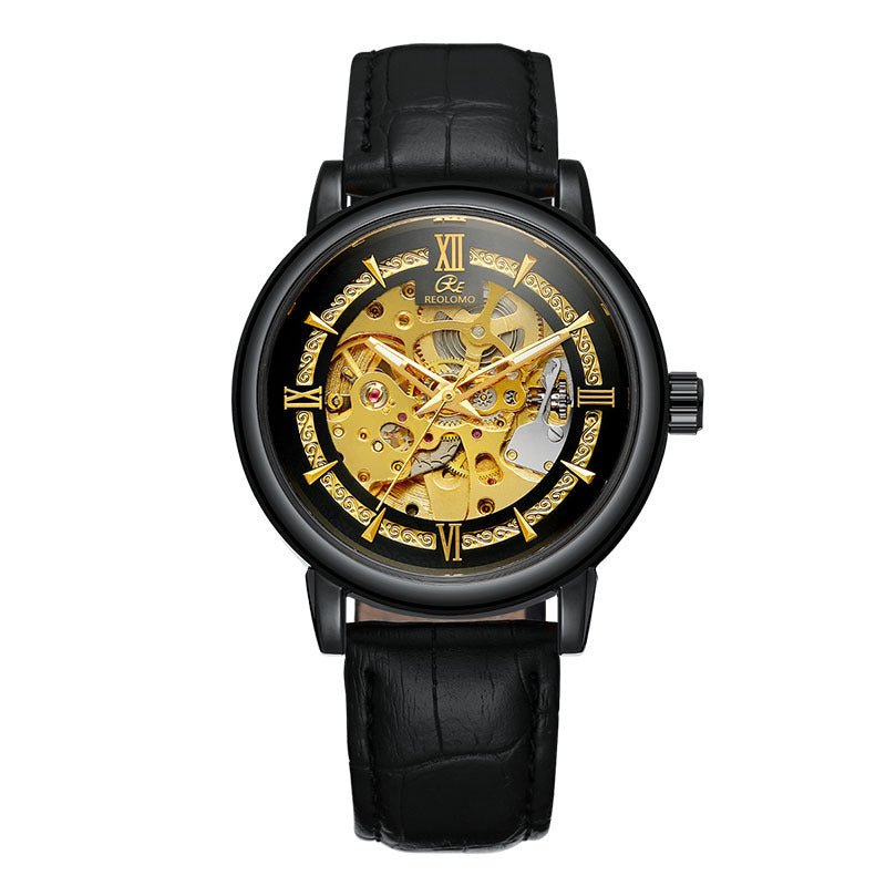 Montre mécanique pour homme à design européen et américain, mode ajourée élégante - IVOIRART.COM