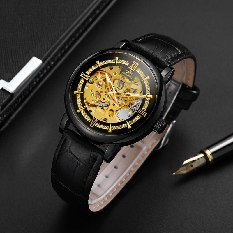 Montre mécanique pour homme à design européen et américain, mode ajourée élégante - IVOIRART.COM