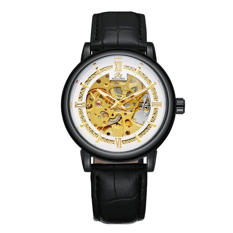 Montre mécanique pour homme à design européen et américain, mode ajourée élégante - IVOIRART.COM