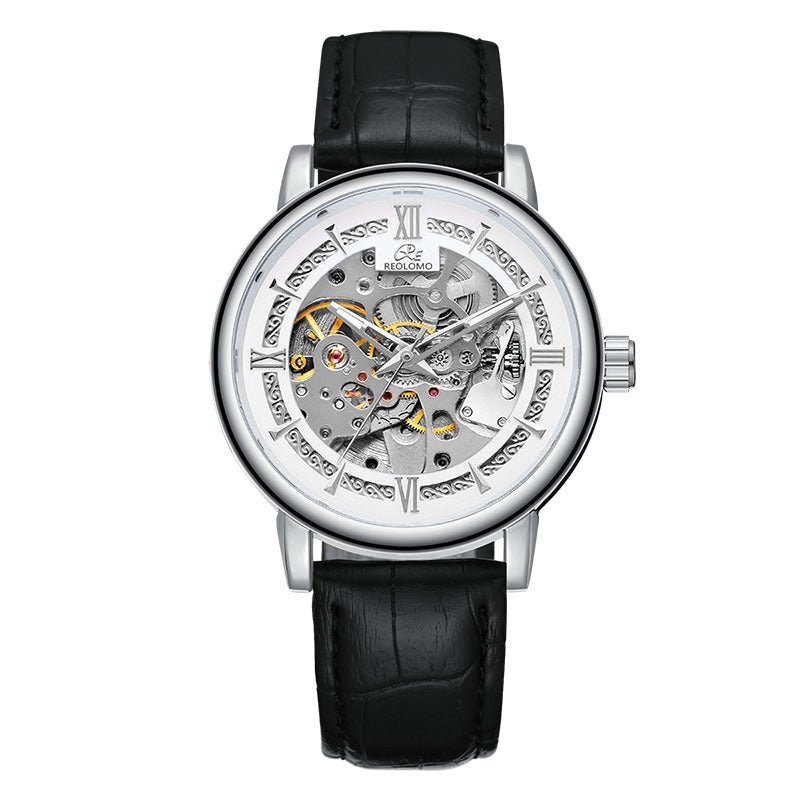Montre mécanique pour homme à design européen et américain, mode ajourée élégante - IVOIRART.COM