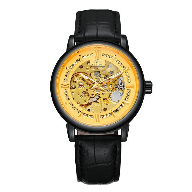 Montre mécanique pour homme à design européen et américain, mode ajourée élégante - IVOIRART.COM