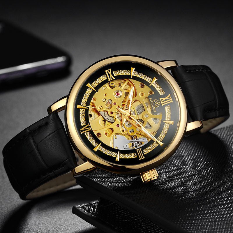 Montre mécanique pour homme à design européen et américain, mode ajourée élégante - IVOIRART.COM