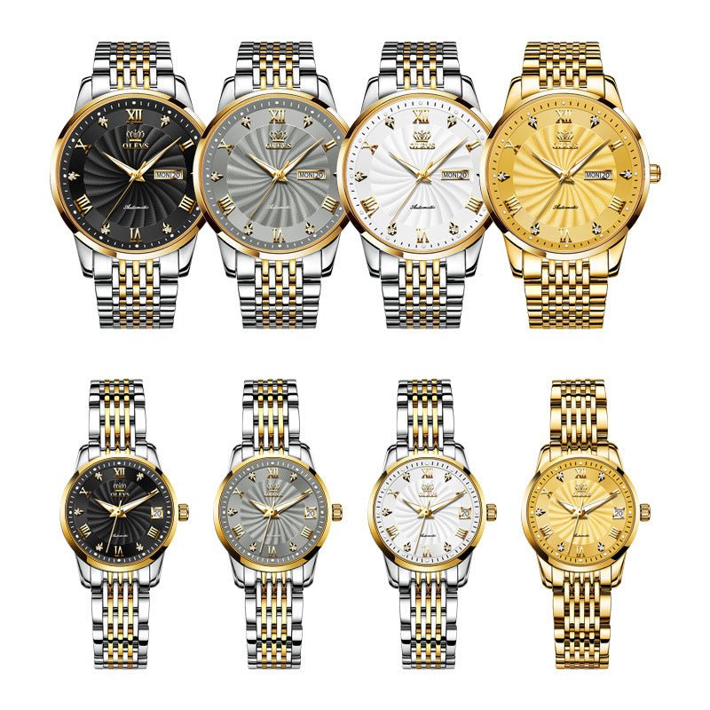 Montre Mécanique Simple Diamant Étanche Montre Business Élégante pour Hommes - IVOIRART.COM