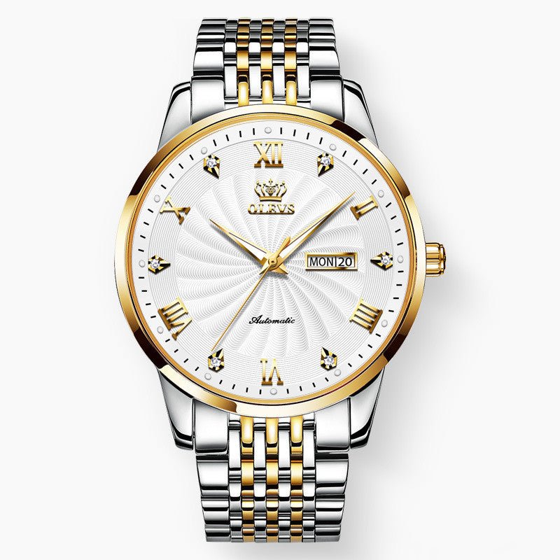 Montre Mécanique Simple Diamant Étanche Montre Business Élégante pour Hommes - IVOIRART.COM
