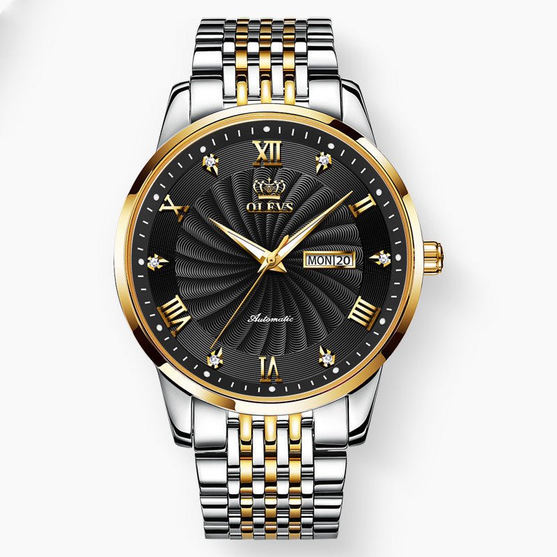 Montre Mécanique Simple Diamant Étanche Montre Business Élégante pour Hommes - IVOIRART.COM