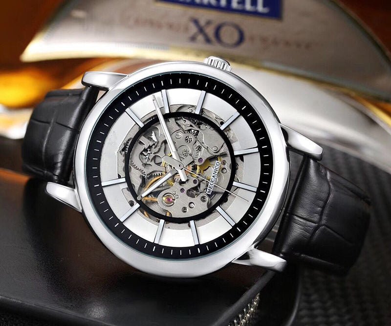 Montre mécanique sportive pour homme avec bracelet en cuir, diamètre 42 mm - IVOIRART.COM