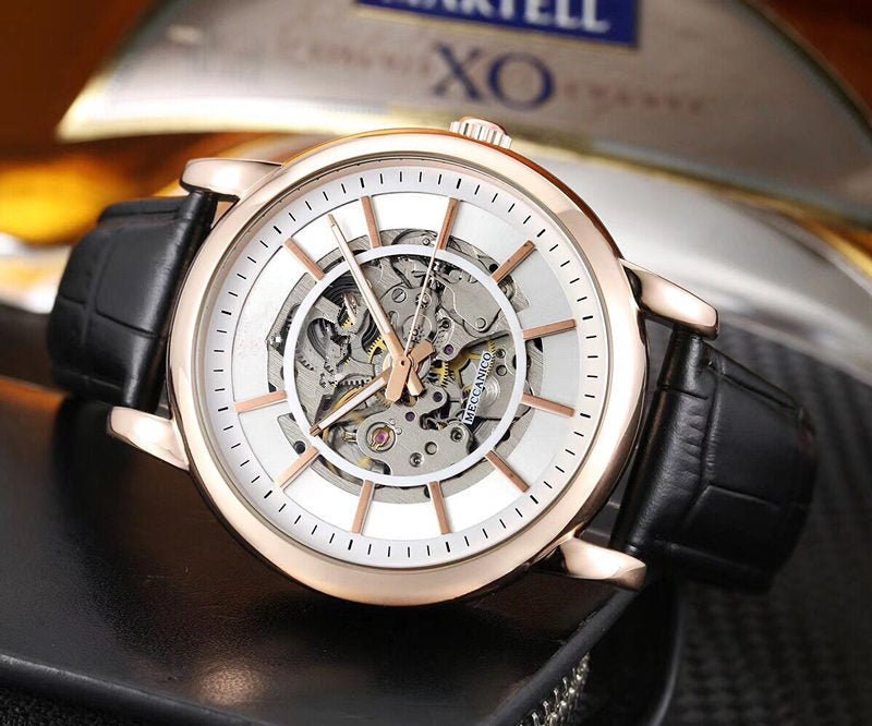 Montre mécanique sportive pour homme avec bracelet en cuir, diamètre 42 mm - IVOIRART.COM