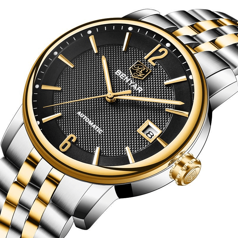 Montre mécanique tendance mode homme modèle 5144 à rayures élégantes - IVOIRART.COM