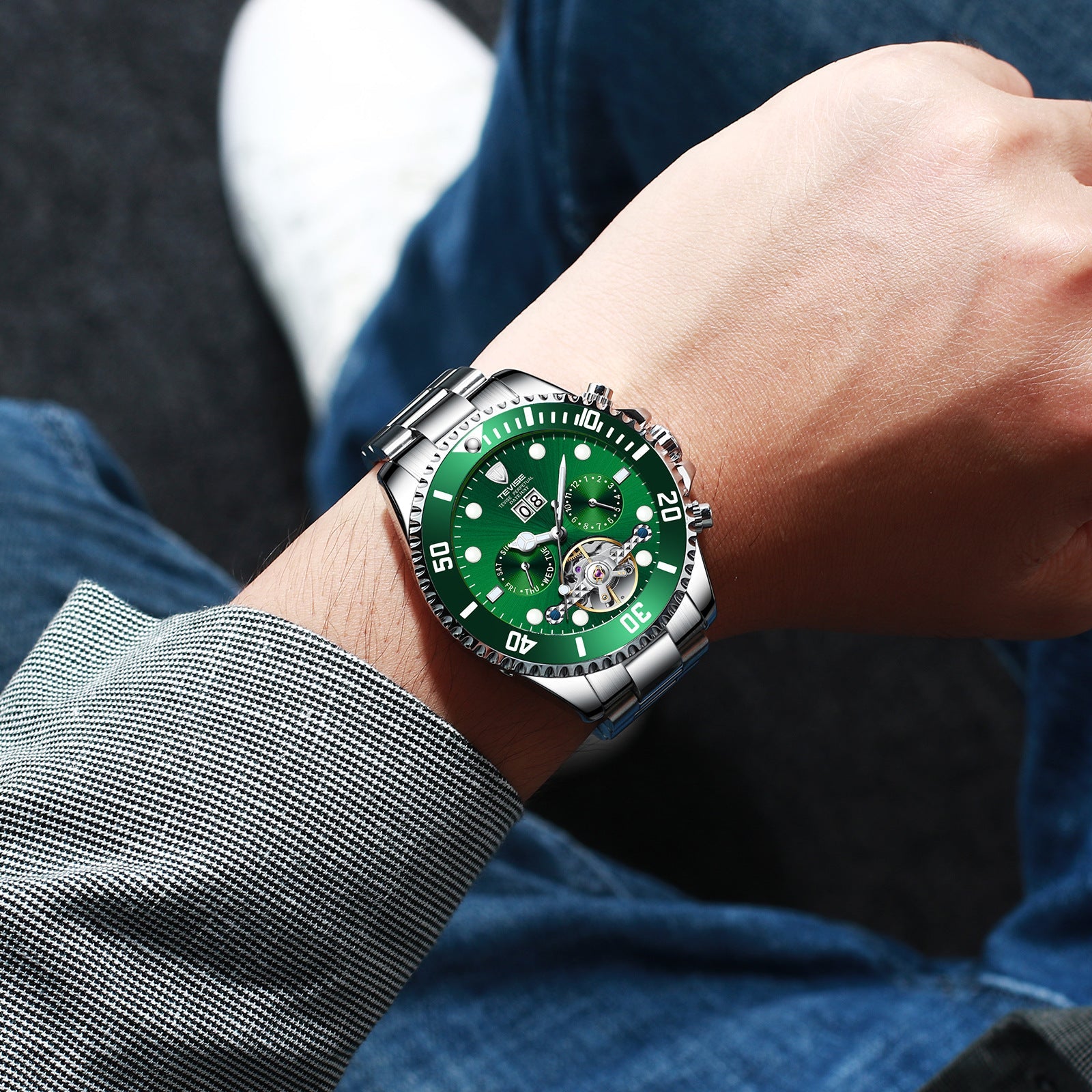 Montre mécanique Tourbillon Homme Water Ghost, élégance et précision aquatique - IVOIRART.COM
