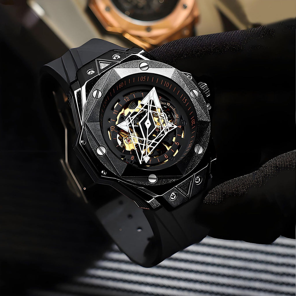 Montre mécaniques tendance et personnalisée double face creuse pour hommes - IVOIRART.COM
