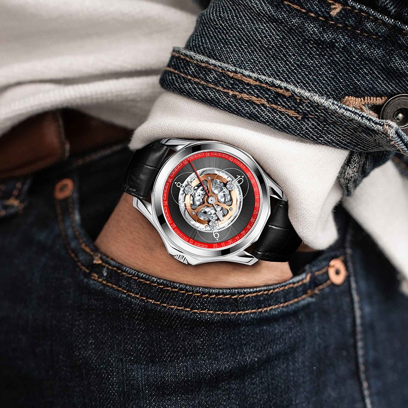 Montre Petite Homme Automatique Mécanique Creuse Élégante et Résistante - IVOIRART.COM