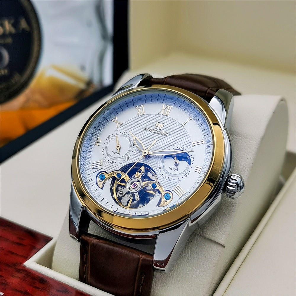 Montre pour homme lumineuse de mode avec cadran creux, mécanique semi - automatique - IVOIRART.COM