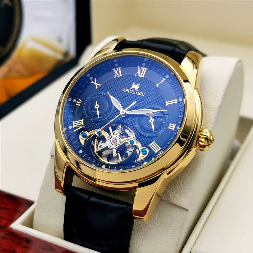 Montre pour homme lumineuse de mode avec cadran creux, mécanique semi - automatique - IVOIRART.COM
