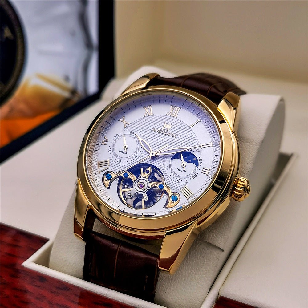 Montre pour homme lumineuse de mode avec cadran creux, mécanique semi - automatique - IVOIRART.COM