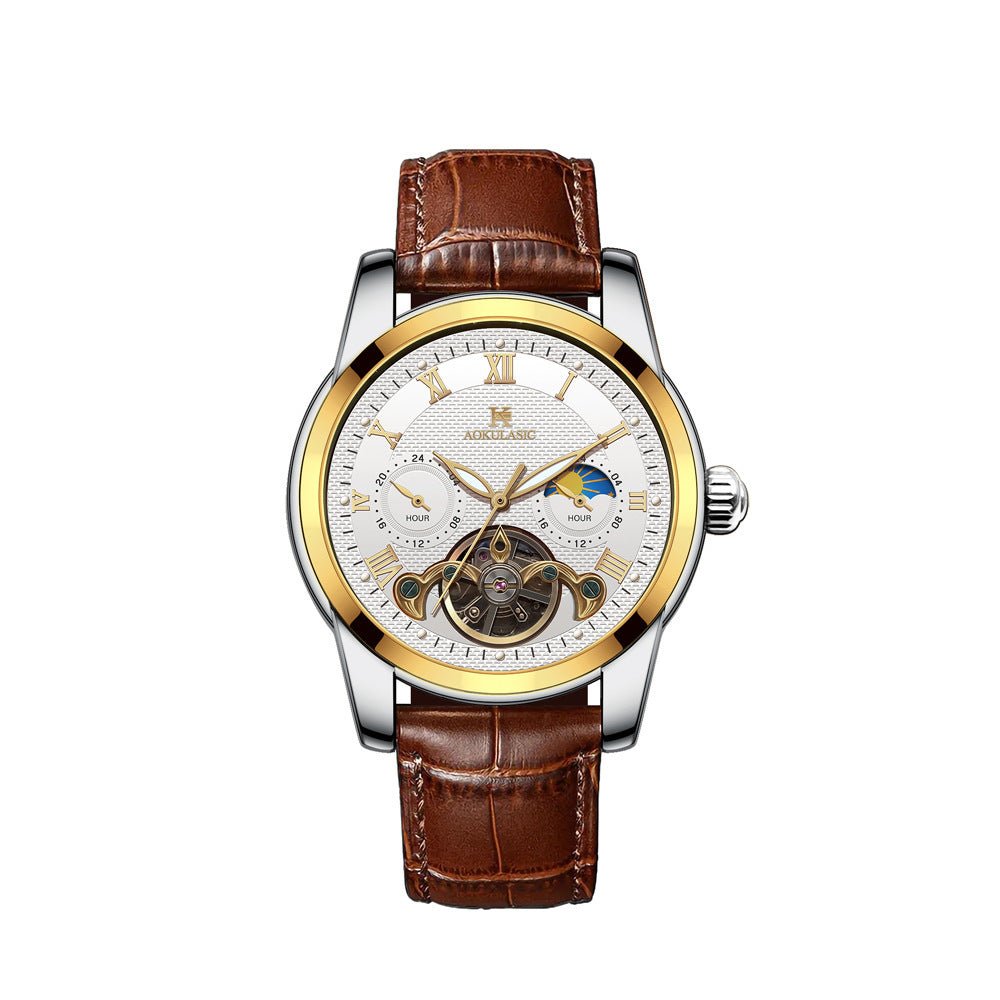 Montre pour homme lumineuse de mode avec cadran creux, mécanique semi - automatique - IVOIRART.COM