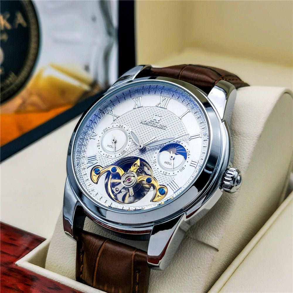 Montre pour homme lumineuse de mode avec cadran creux, mécanique semi - automatique - IVOIRART.COM