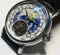 Montre Ronde Tourbillon 3D Globe Élégance et Style Unique pour Tous - IVOIRART.COM