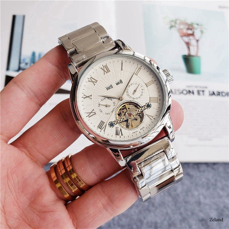 Montre Tourbillon à Cinq Aiguilles Montre Homme Mode Décontractée Élégante - IVOIRART.COM