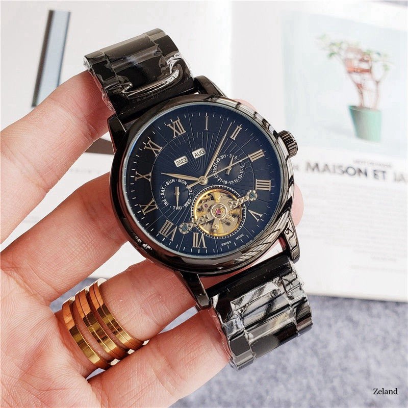 Montre Tourbillon à Cinq Aiguilles Montre Homme Mode Décontractée Élégante - IVOIRART.COM