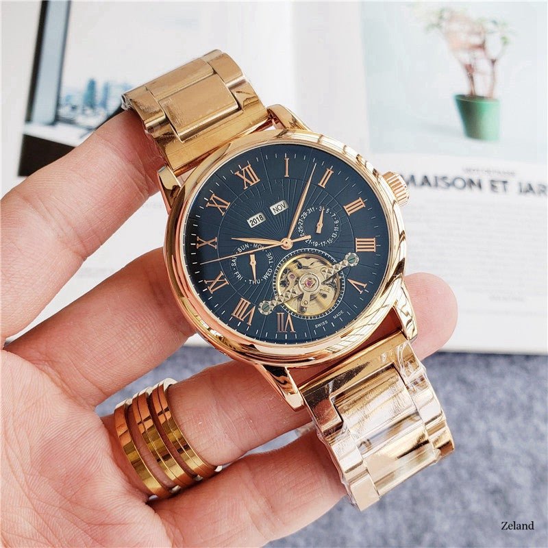Montre Tourbillon à Cinq Aiguilles Montre Homme Mode Décontractée Élégante - IVOIRART.COM
