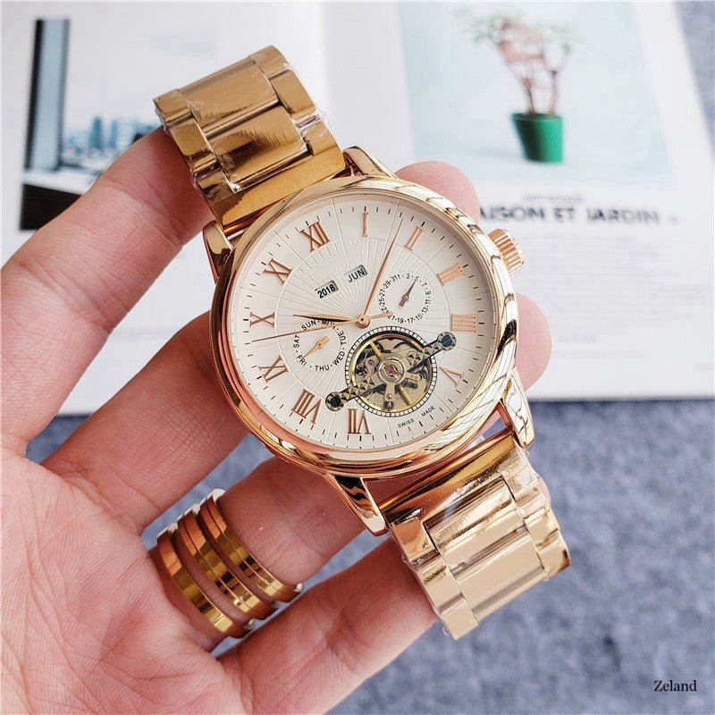 Montre Tourbillon à Cinq Aiguilles Montre Homme Mode Décontractée Élégante - IVOIRART.COM