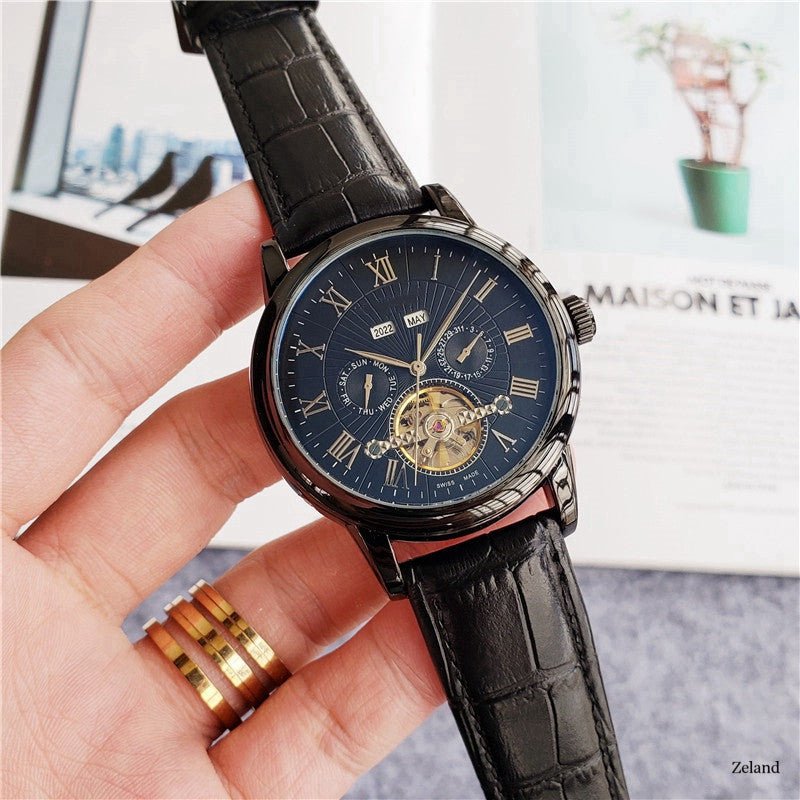 Montre Tourbillon à Cinq Aiguilles Montre Homme Mode Décontractée Élégante - IVOIRART.COM
