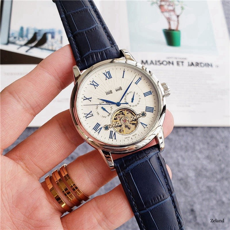 Montre Tourbillon à Cinq Aiguilles Montre Homme Mode Décontractée Élégante - IVOIRART.COM