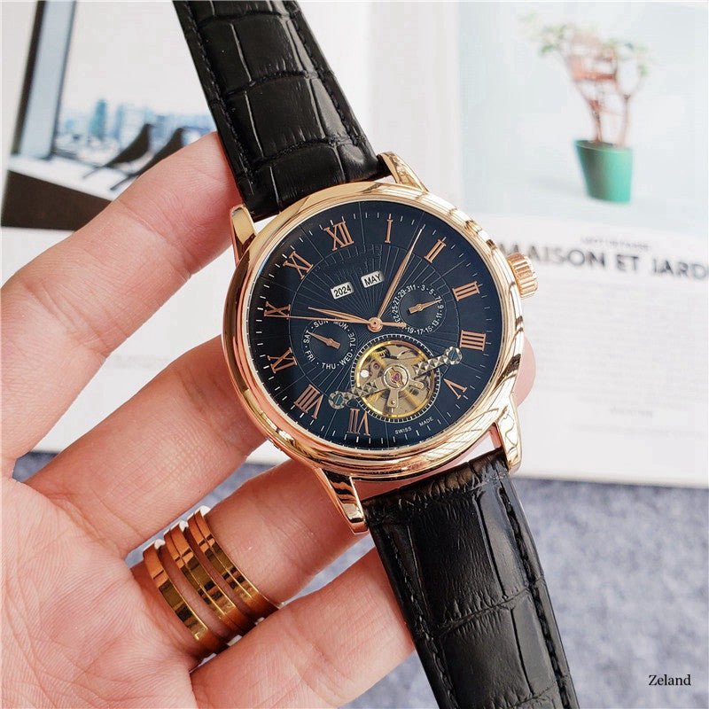 Montre Tourbillon à Cinq Aiguilles Montre Homme Mode Décontractée Élégante - IVOIRART.COM