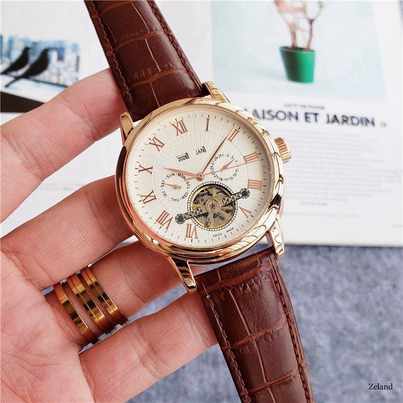 Montre Tourbillon à Cinq Aiguilles Montre Homme Mode Décontractée Élégante - IVOIRART.COM