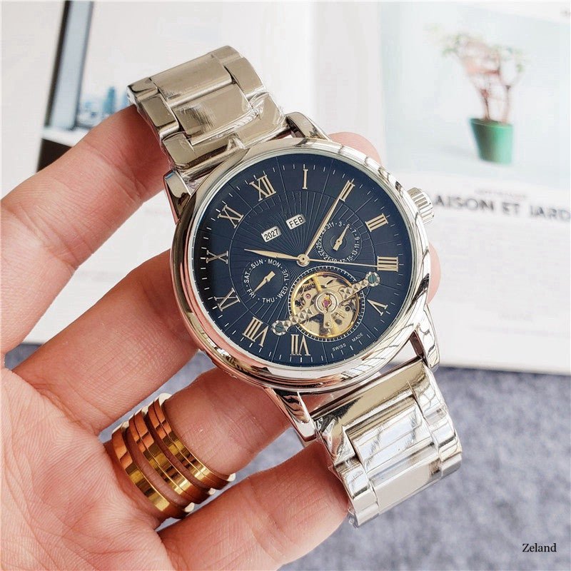 Montre Tourbillon à Cinq Aiguilles Montre Homme Mode Décontractée Élégante - IVOIRART.COM