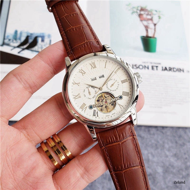 Montre Tourbillon à Cinq Aiguilles Montre Homme Mode Décontractée Élégante - IVOIRART.COM