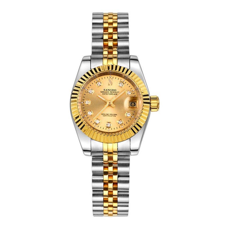 Montres mécaniques automatiques vintage rondes pour femme, acier inoxydable doré - IVOIRART.COM