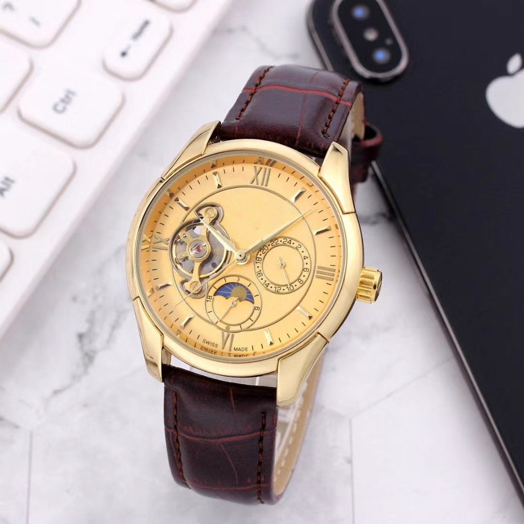 Montres mécaniques neuves élégantes avec bracelet en cuir de haute qualité - IVOIRART.COM