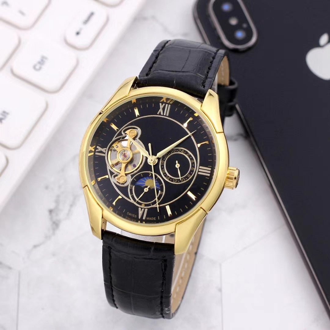 Montres mécaniques neuves élégantes avec bracelet en cuir de haute qualité - IVOIRART.COM