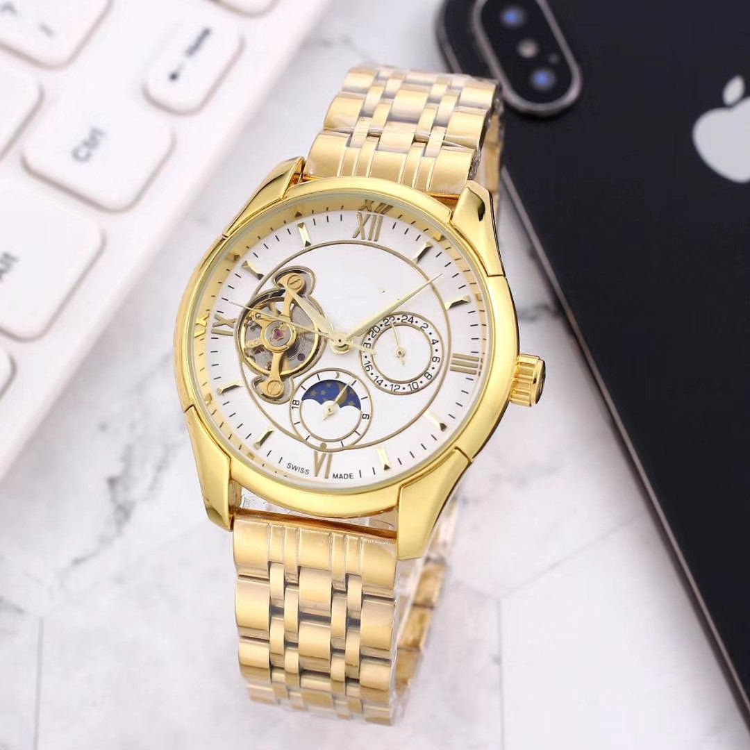 Montres mécaniques neuves élégantes avec bracelet en cuir de haute qualité - IVOIRART.COM